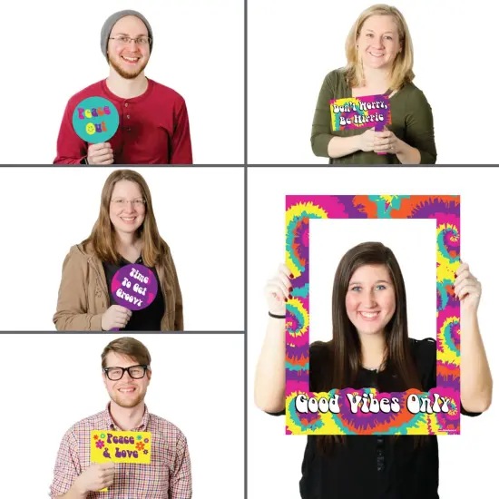 Big Dot of Happiness 60's Hippie - 1960s Groovy Party Selfie Photo Booth Picture Frame & Props - Printed on Sturdy Material {3}