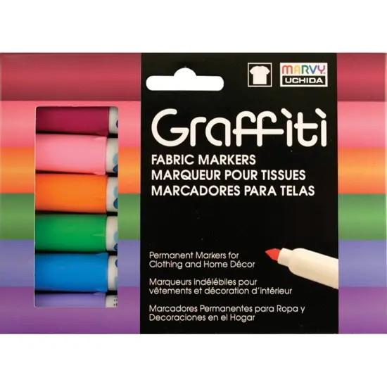 Uchida Graffiti Fabric Markers 6/Pkg-Floral {1}