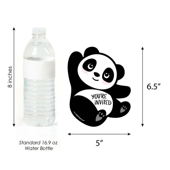 Big Dot of Happiness Party Like a Panda Bear - Shaped Fill-In Invitations - Baby Shower or Birthday Party Invitation Cards with Envelopes - Set of 12 {6}
