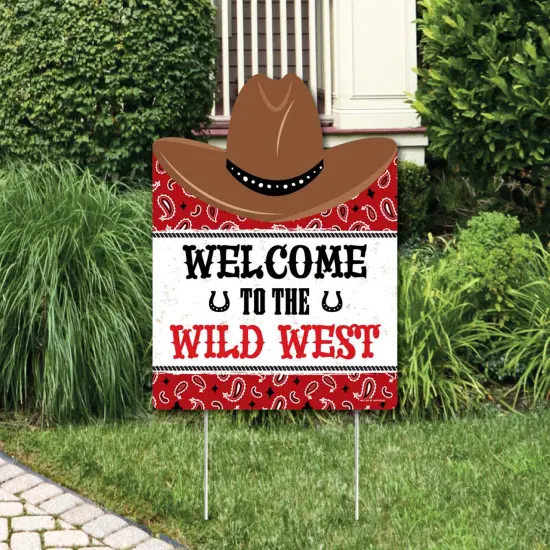 Big Dot of Happiness Western Hoedown - Party Decorations - Wild West Cowboy Party Welcome Yard Sign {1}
