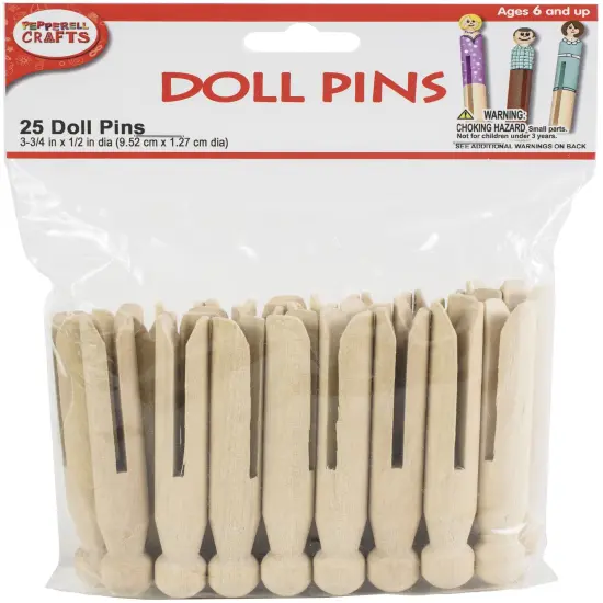 Pepperell Crafts Doll Pins 25/Pkg-3.75"X0.5" {1}