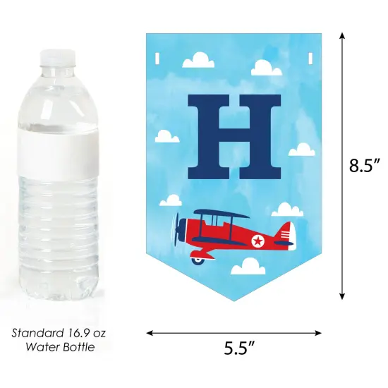 Big Dot of Happiness 2nd Birthday Taking Flight - Airplane - Vintage Plane Second Birthday Party Bunting Banner Party Decorations - Happy 2nd Birthday {4}