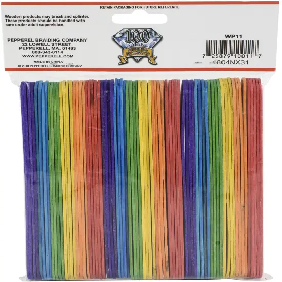 Pepperell Crafts Jumbo Craft Sticks 5.875"X.75" 75/Pkg-Colorful {2}