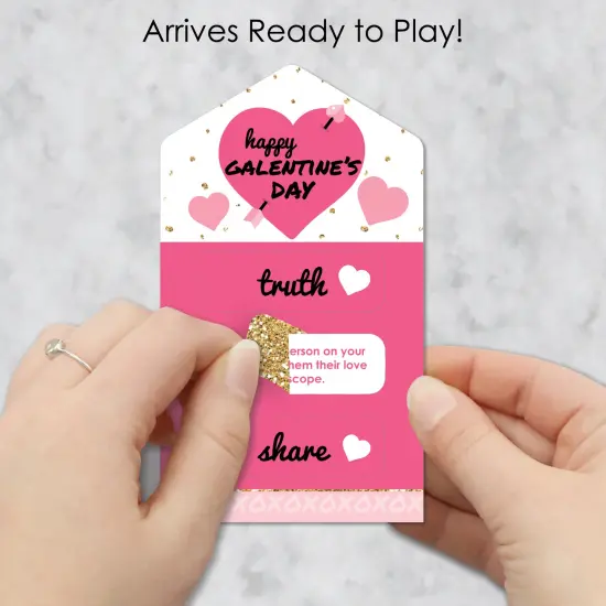 Big Dot of Happiness Be My Galentine - Galentine's & Valentine's Day Party Game Pickle Cards - Truth, Dare, Share Pull Tabs - Set of 12 {3}
