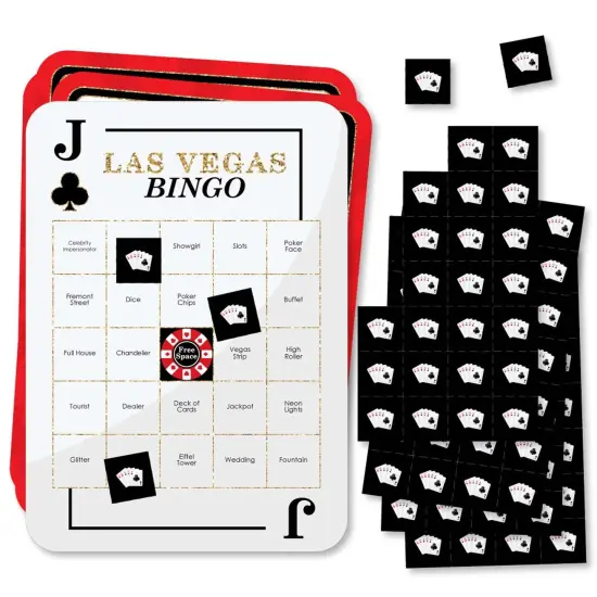 Big Dot of Happiness Las Vegas - Bar Bingo Cards and Markers - Casino Party Bingo Game - Set of 18 {1}