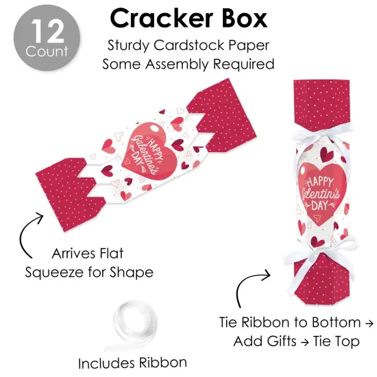 Big Dot of Happiness Happy Galentine's Day - No Snap Valentine's Day Party Table Favors - DIY Cracker Boxes - Set of 12 {6}