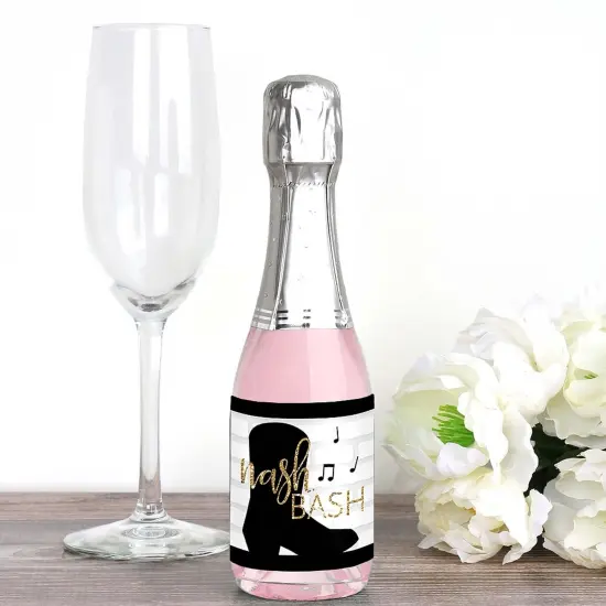 Big Dot of Happiness Nash Bash - Mini Wine and Champagne Bottle Label Stickers - Nashville Bachelorette Party Favor Gift for Women and Men - Set of 16 {4}