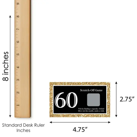 Big Dot of Happiness Adult 60th Birthday - Gold - Birthday Party Game Scratch Off Cards - 22 Count {7}