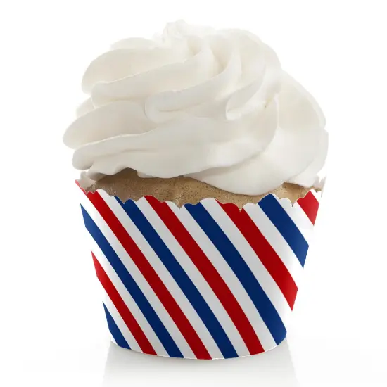 Big Dot of Happiness Red, White and Blue - Memorial Day and 4th of July Party Decorations - Patriotic USA Party Cupcake Wrappers - Set of 12 {1}