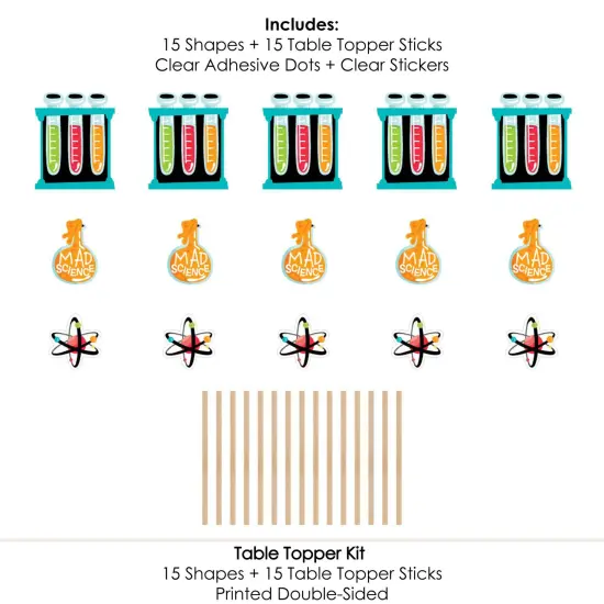 Big Dot of Happiness Scientist Lab - Baby Shower or Birthday Party Centerpiece Sticks - Table Toppers - Set of 15 {7}