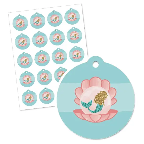 Big Dot of Happiness Let's Be Mermaids - Baby Shower or Birthday Party Favor Gift Tags (Set of 20) {3}