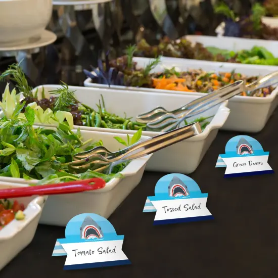 Big Dot of Happiness Shark Zone - Jawsome Shark Party or Birthday Party Tent Buffet Card - Table Setting Name Place Cards - Set of 24 {4}