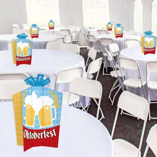 Big Dot of Happiness Oktoberfest - Table Decorations - Beer Festival Fold and Flare Centerpieces - 10 Count {6}