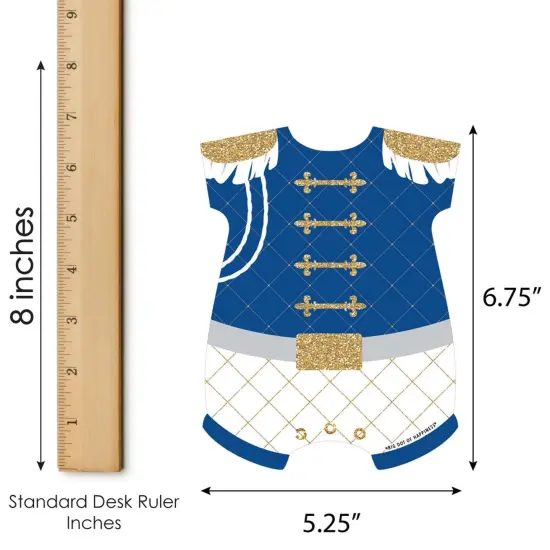 Big Dot of Happiness Royal Prince Charming - Picture Bingo Cards and Markers - Baby Shower Shaped Bingo Game - Set of 18 {6}