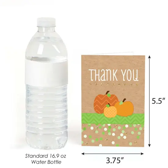 Big Dot of Happiness Pumpkin Patch - Fall, Halloween or Thanksgiving Baby Shower or Birthday Party Thank You Cards (8 count) {4}