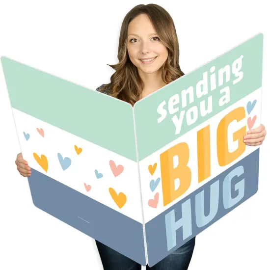 Big Dot of Happiness Sending You a Big Hug - Encouragement Thinking of you Giant Greeting Card - Big Shaped Jumborific Card - 16.5 x 22 inches {1}