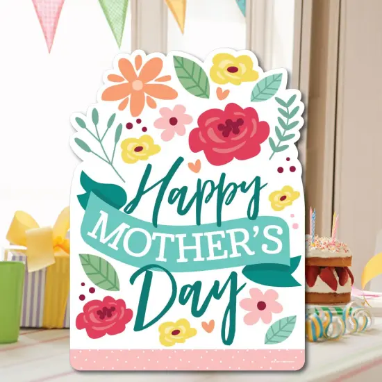 Big Dot of Happiness Colorful Floral Happy Mother's Day - Party Decorations - We Love Mom Party Welcome Yard Sign {7}