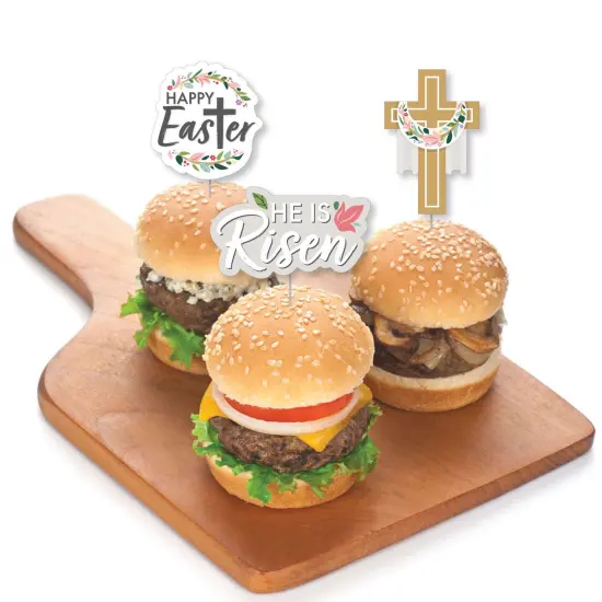 Big Dot of Happiness Religious Easter - Dessert Cupcake Toppers - Christian Holiday Party Clear Treat Picks - Set of 24 {4}