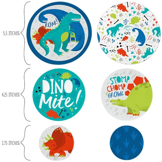 Big Dot of Happiness Roar Dinosaur - Dino Mite T-Rex Baby Shower or Birthday Party Giant Circle Confetti - Party Decorations - Large Confetti 27 Count {3}