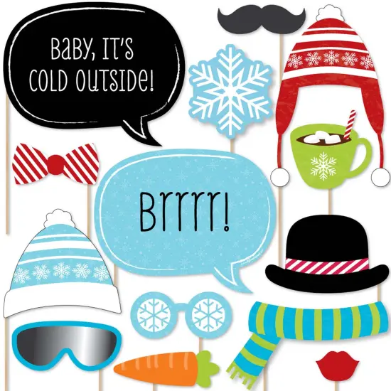 Big Dot of Happiness Winter Party - Photo Booth Props Kit - 20 Count {1}