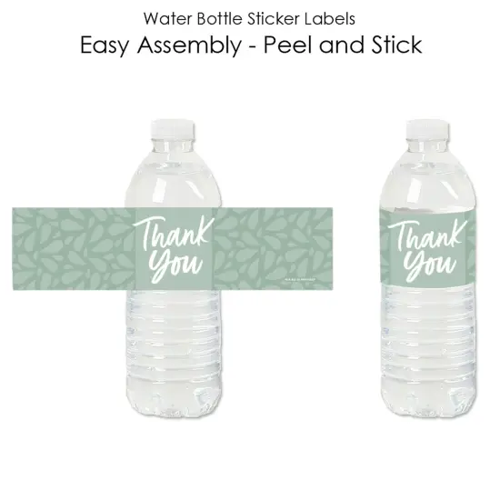 Big Dot of Happiness Sage Green Elegantly Simple - Guest Party Favors Water Bottle Sticker Labels - Set of 20 {3}