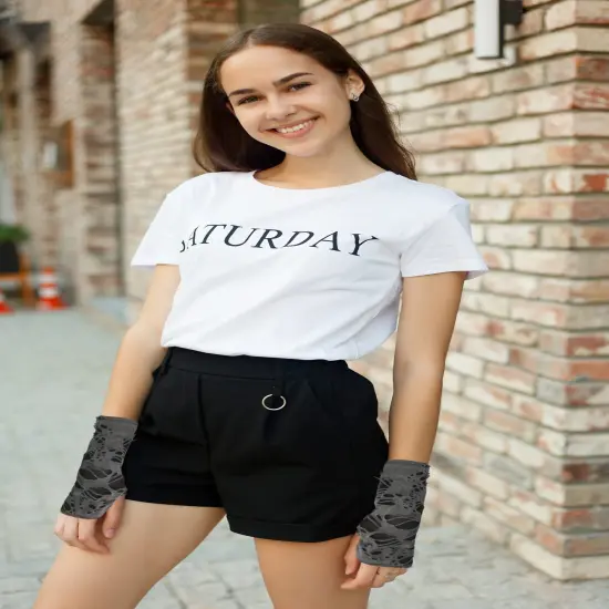 Punk Ripped Arm Warmers - Fingerless Long Sleeve Knitted Warmer Gloves Goth Accessories for Men and Women {4}