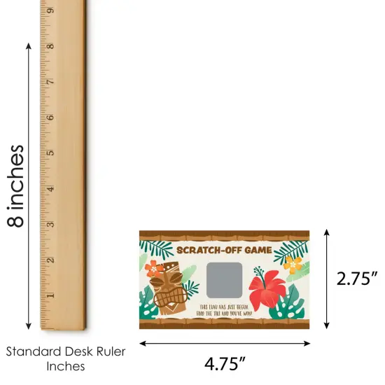 Big Dot of Happiness Tropical Luau - Hawaiian Beach Party Game Scratch Off Cards - 22 Count {7}