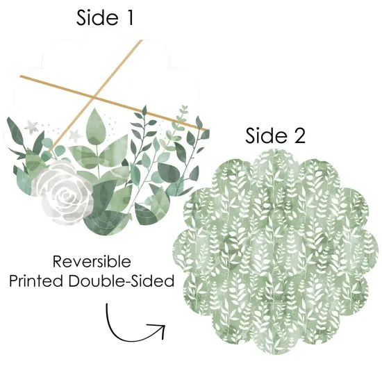 Big Dot of Happiness Boho Botanical - Greenery Party Round Table Decorations - Paper Chargers - Place Setting For 12 {4}
