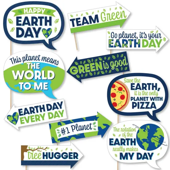 Big Dot of Happiness Funny Happy Earth Day - Save the Planet Party Photo Booth Props Kit - 10 Piece {1}