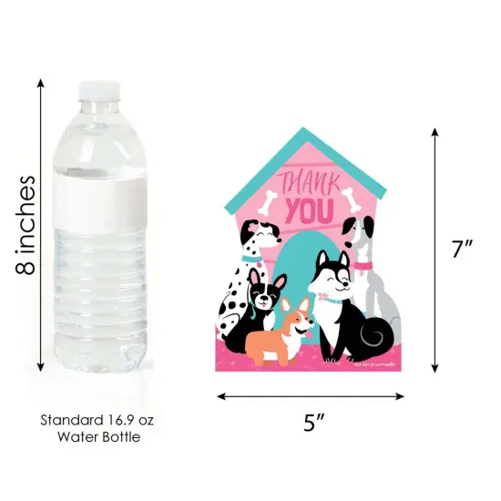 Big Dot of Happiness Pawty Like a Puppy Girl - Shaped Thank You Cards - Pink Dog Baby Shower or Birthday Party Thank You Cards & Envelopes - Set of 12 {7}