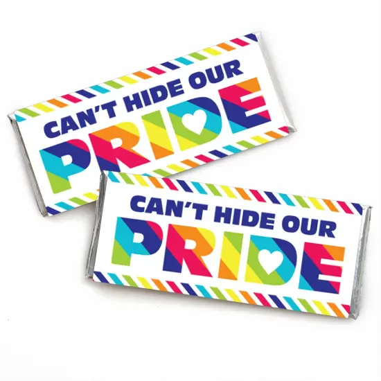Big Dot of Happiness Love is Love - Pride - Candy Bar Wrapper Rainbow Party Favors - Set of 24 {1}