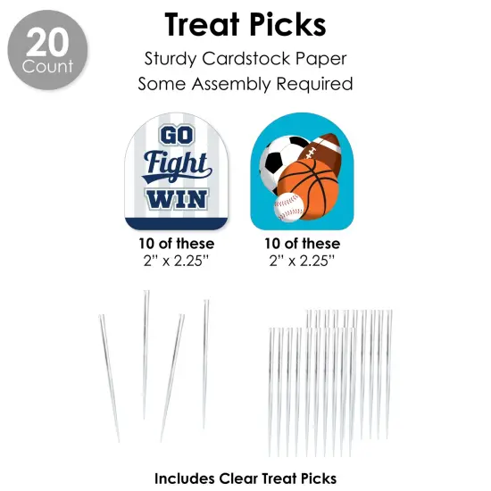 Big Dot of Happiness Go, Fight, Win - Sports - Baby Shower or Birthday Party Favors and Cupcake Kit - Fabulous Favor Party Pack - 100 Pieces {7}