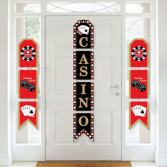 Big Dot of Happiness Las Vegas - Hanging Vertical Paper Door Banners - Casino Party Wall Decoration Kit - Indoor Door Decor {1}