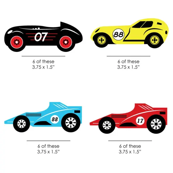 Big Dot of Happiness Let's Go Racing - Racecar - DIY Shaped Race Car Birthday Party or Baby Shower Cut-Outs - 24 Count {3}