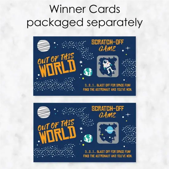 Big Dot of Happiness Blast Off to Outer Space - Rocket Ship Baby Shower or Birthday Party Game Scratch Off Cards - 22 Count {4}