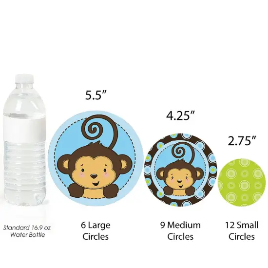 Big Dot of Happiness Blue Monkey Boy - Baby Shower or Birthday Party Giant Circle Confetti - Party Decorations - Large Confetti 27 Count {4}