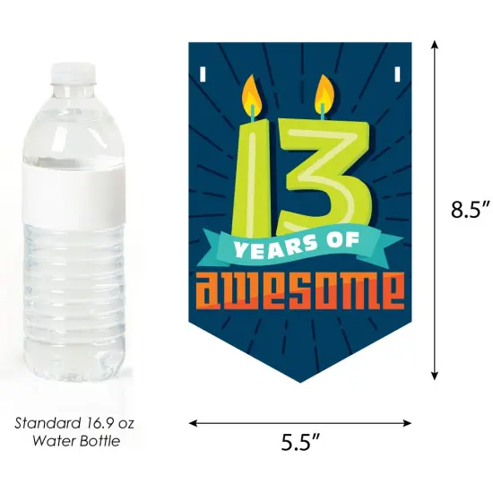 Big Dot of Happiness Boy 13th Birthday - Official Teenager Birthday Party Bunting Banner - Birthday Party Decorations - Happy Birthday {3}