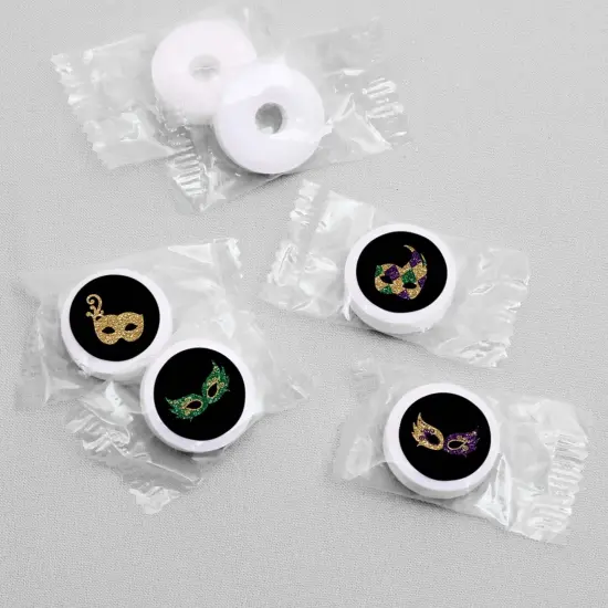 Big Dot of Happiness Mardi Gras - Masquerade Party - Round Candy Sticker Favors - Labels Fits Chocolate Candy (1 sheet of 108) {4}
