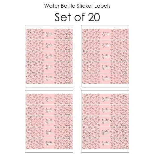 Big Dot of Happiness Bride Squad - Rose Gold Bridal Shower or Bachelorette Party Water Bottle Sticker Labels - Set of 20 {4}