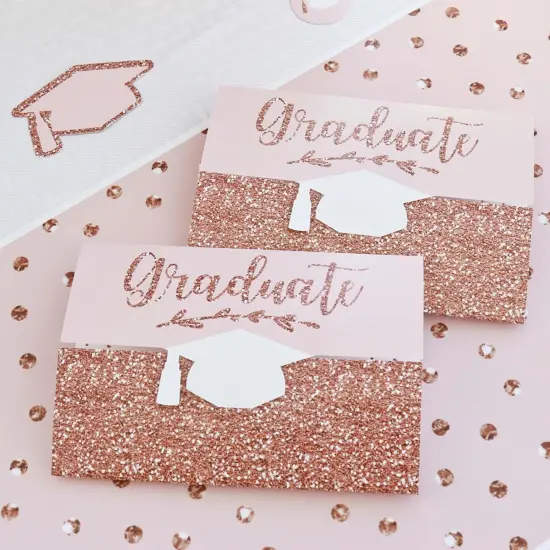 Big Dot of Happiness Rose Gold Grad - Graduation Party Money and Gift Card Holders - Set of 8 {4}