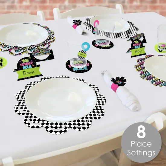 Big Dot of Happiness 80&rsquo;s Retro - Totally 1980s Party Paper Charger and Table Decorations - Chargerific Kit - Place Setting for 8 {3}