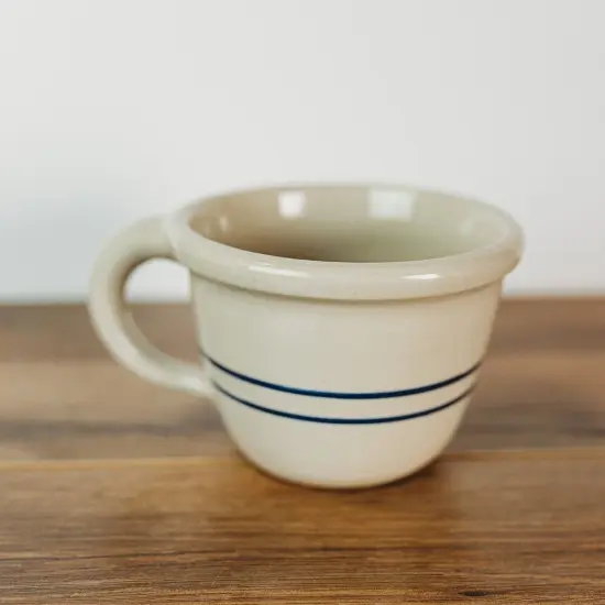 Martinez Pottery Large Soup and Cereal Bowl Handmade Heritage Blue Stripe Stoneware {3}