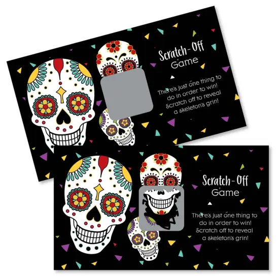 Big Dot of Happiness Day of the Dead - Sugar Skull Party Game Scratch off Card - 22 Count {1}