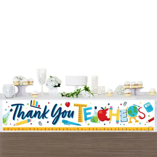 Big Dot of Happiness Thank You Teachers - Teacher Appreciation Decorations Party Banner {4}