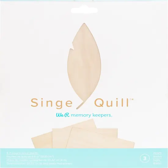 We R Singe Quill Veneer Sheets 8"X8"-3 Pieces {1}
