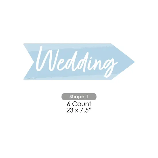 Big Dot of Happiness Dusty Blue Elegantly Simple - Arrow Wedding and Receptions Direction Signs - Double Sided Outdoor Yard Signs - Set of 6 {7}