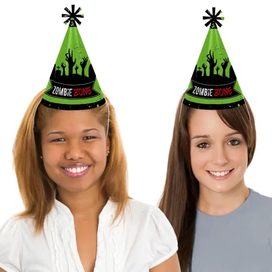 Big Dot of Happiness Zombie Zone - Cone Happy Birthday Zombie Crawl Party Hats for Kids and Adults - Set of 8 (Standard Size) {3}