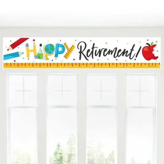 Big Dot of Happiness Teacher Retirement - Happy Retirement Party Decorations Party Banner {6}