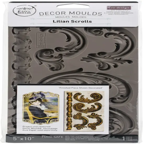 Prima Marketing Re-Design Mould 5"X10"X8mm-Lilian Scrolls {1}