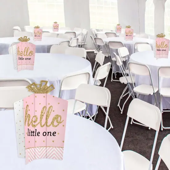 Big Dot of Happiness Hello Little One - Pink and Gold - Table Decorations - Girl Baby Shower Fold and Flare Centerpieces - 10 Count {6}